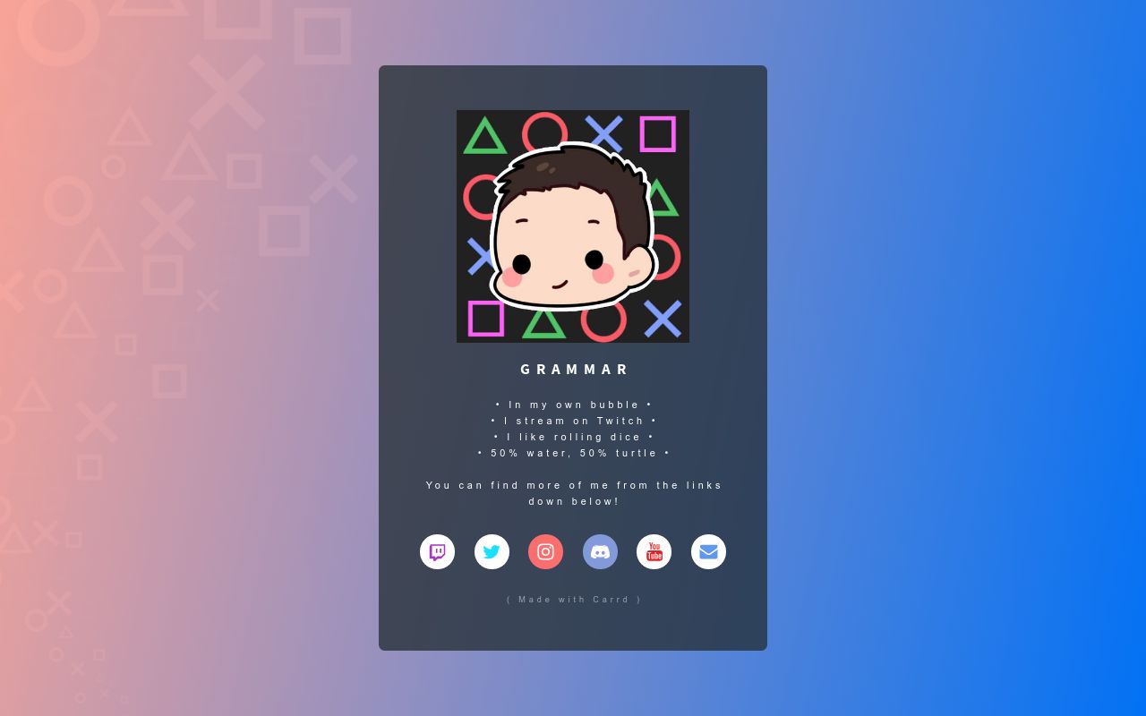 Carrd profile picture for @grammar